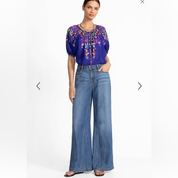 Johnny Was - The Blanket Stitch Wide Leg Jean, NWT, Size 32 - Picture 2 of 7